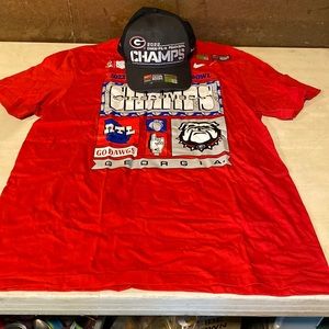 Nike Georgia Bulldogs Peach Bowl 2022 large shirt and ball cap